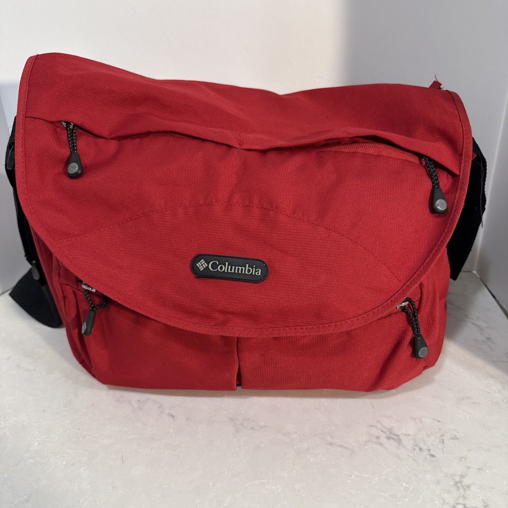 Columbia Red Diaper Bag With Changing Pad